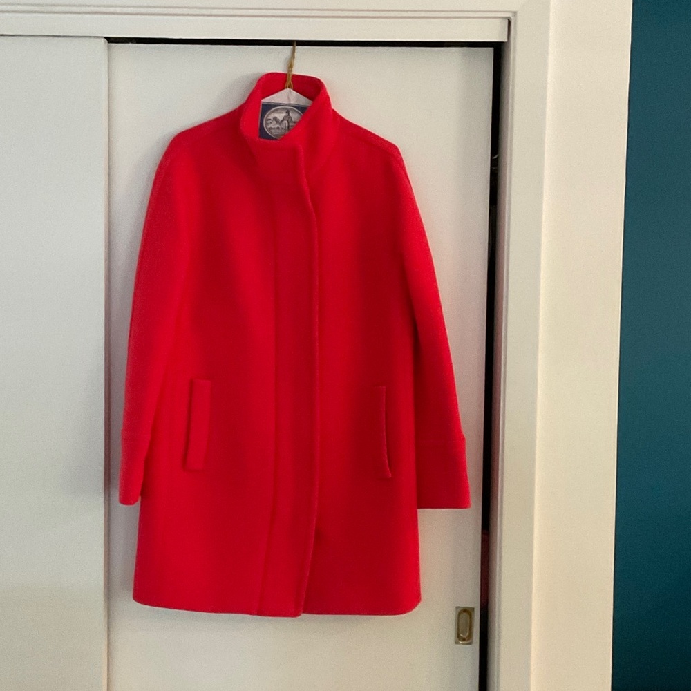J. Crew Vibrant Red Pea Coat